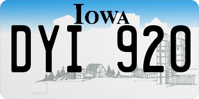 IA license plate DYI920