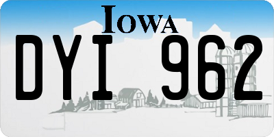 IA license plate DYI962