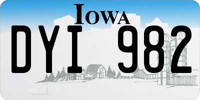 IA license plate DYI982