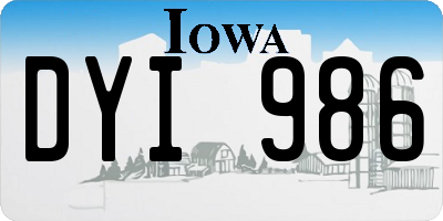 IA license plate DYI986