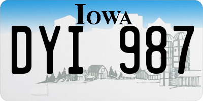 IA license plate DYI987
