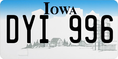IA license plate DYI996