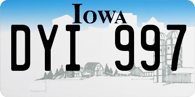 IA license plate DYI997