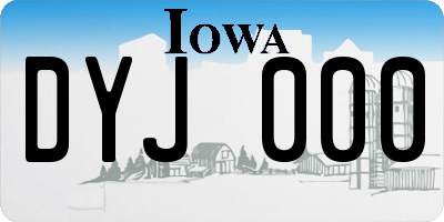 IA license plate DYJ000