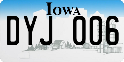 IA license plate DYJ006