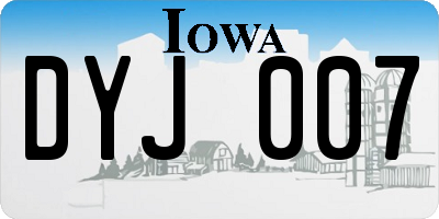 IA license plate DYJ007