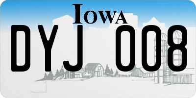 IA license plate DYJ008