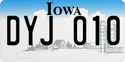 IA license plate DYJ010