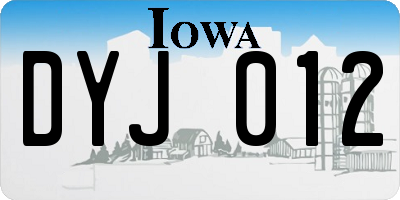 IA license plate DYJ012