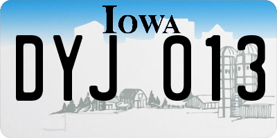 IA license plate DYJ013