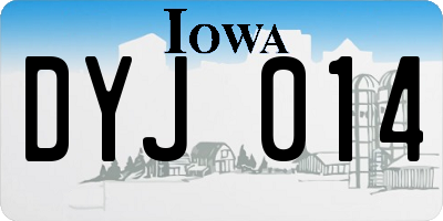 IA license plate DYJ014