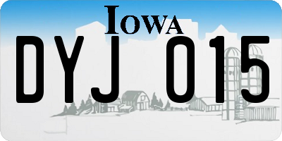 IA license plate DYJ015