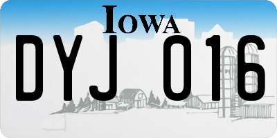 IA license plate DYJ016