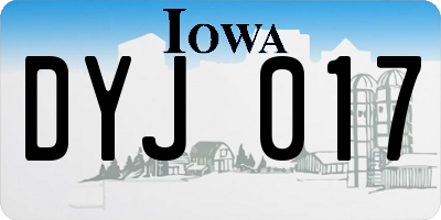 IA license plate DYJ017