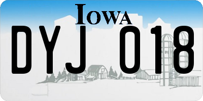 IA license plate DYJ018