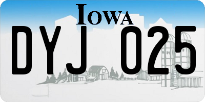IA license plate DYJ025