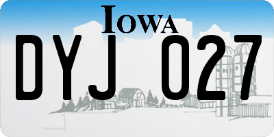 IA license plate DYJ027