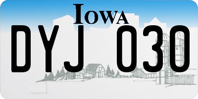 IA license plate DYJ030