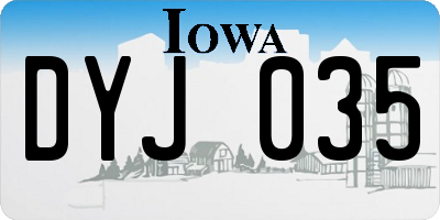 IA license plate DYJ035