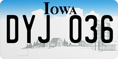 IA license plate DYJ036