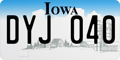 IA license plate DYJ040