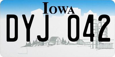 IA license plate DYJ042