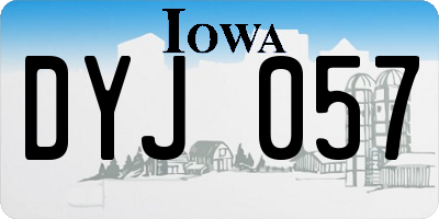 IA license plate DYJ057