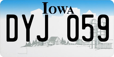 IA license plate DYJ059