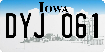 IA license plate DYJ061