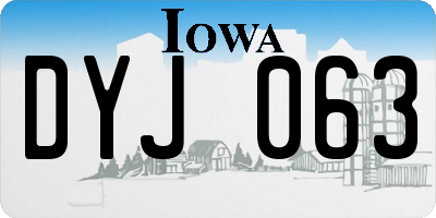 IA license plate DYJ063