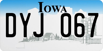IA license plate DYJ067