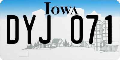 IA license plate DYJ071