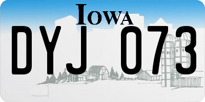 IA license plate DYJ073