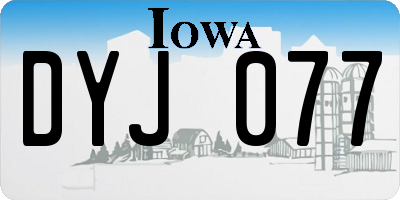 IA license plate DYJ077