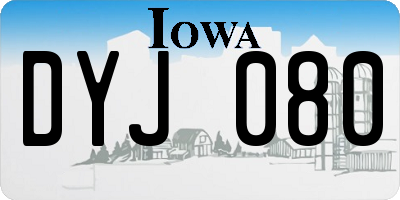 IA license plate DYJ080