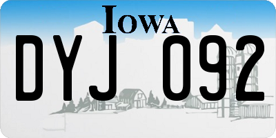 IA license plate DYJ092