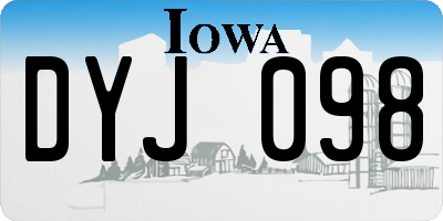 IA license plate DYJ098