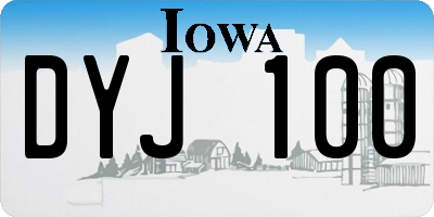 IA license plate DYJ100