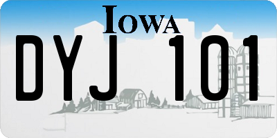 IA license plate DYJ101