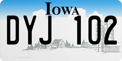 IA license plate DYJ102