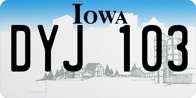 IA license plate DYJ103