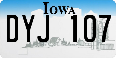 IA license plate DYJ107