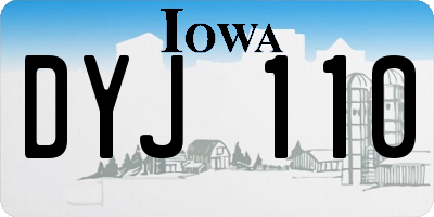 IA license plate DYJ110