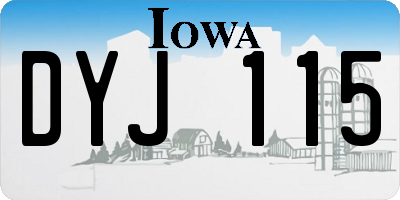 IA license plate DYJ115