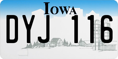 IA license plate DYJ116