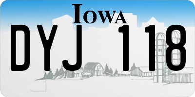 IA license plate DYJ118