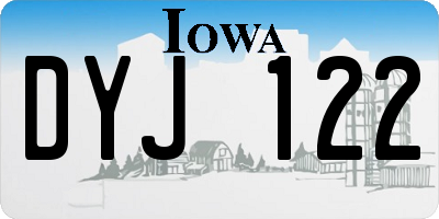 IA license plate DYJ122