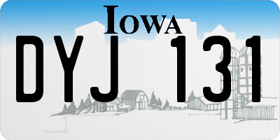 IA license plate DYJ131