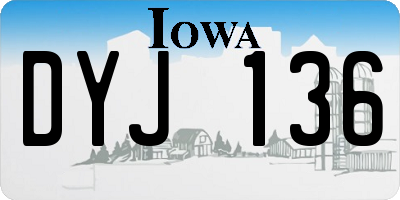 IA license plate DYJ136