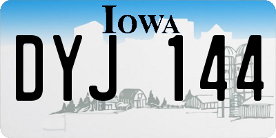 IA license plate DYJ144